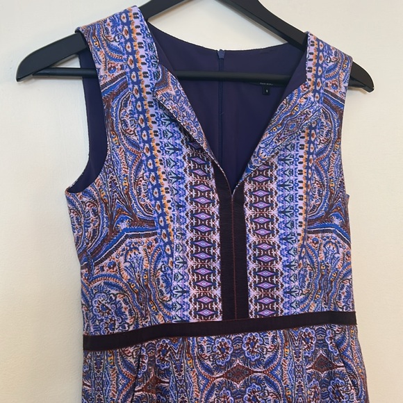 Nanette Lepore Kaleidoscope Sleeveless Dress Size 0 💙💜💛🤎 It has pockets! 👗 - Picture 3 of 17
